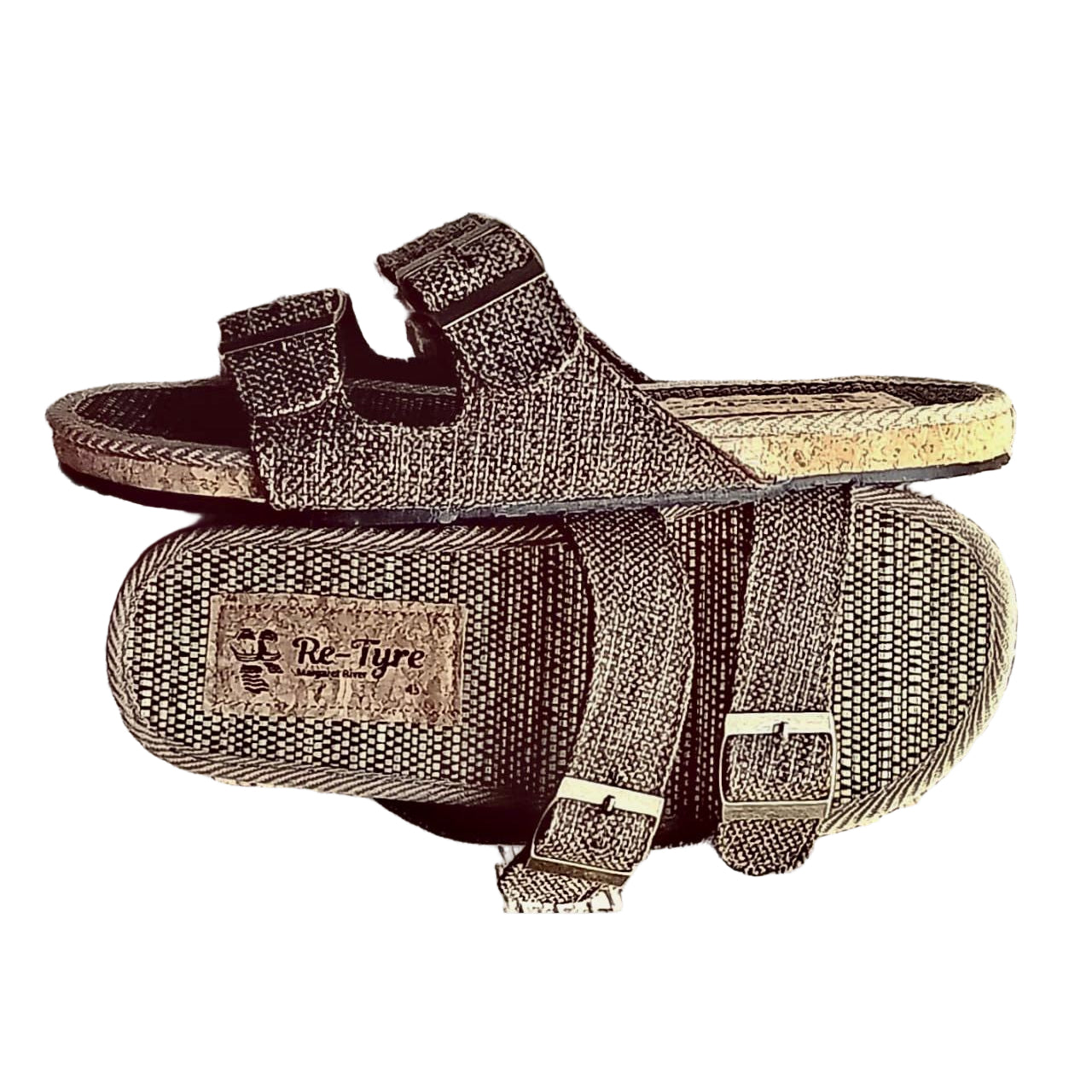 natural brwon hemo on woven sole